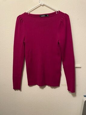 Lauren Ralph Lauren Boatneck Ribbed Sweater Women’s Petite Medium Classic